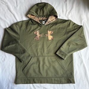 Under Armour Green Storm Hoodie with Camouflage Logo/Hoodie Men’s Size Large